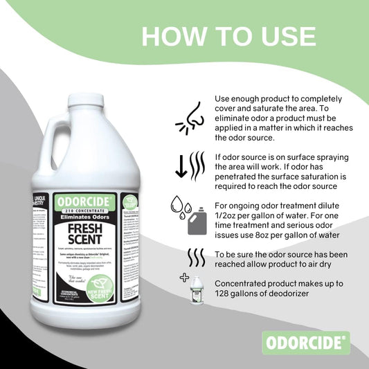 Fresh Scent Odor Eliminator Concentrate – Odor Eliminator for Strong Odor on Carpet, Hardwood, & More – Smoke, Sweat, & Pet Odor Eliminator for Home W/Non-Enzymatic Formula, 1 Gallon