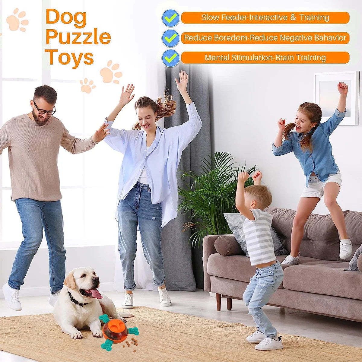 Interactive Dog Puzzle Feeder - Treat Dispenser for Mental Stimulation